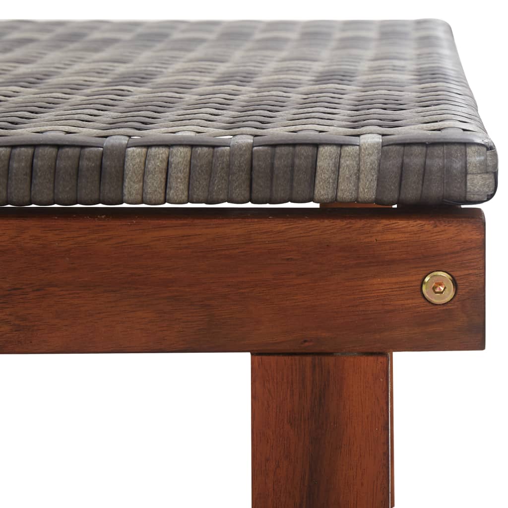 Sun Lounger Poly Rattan And Solid Acacia Wood