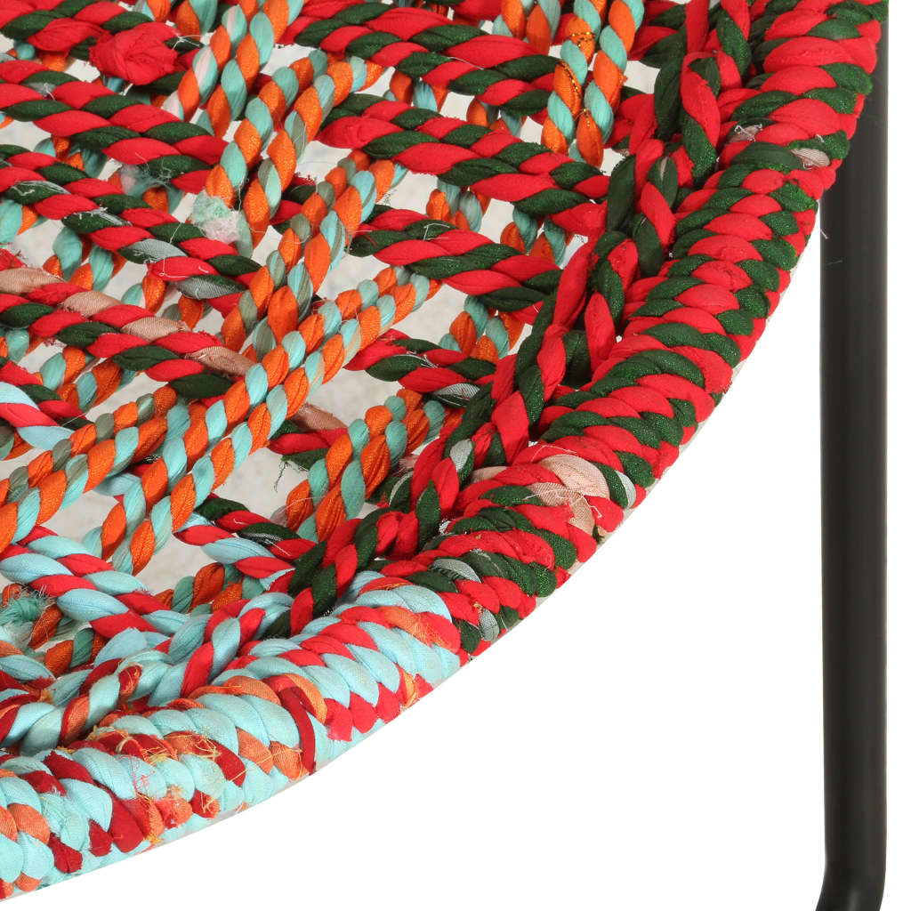 Circle Chair Multicolours Chindi Fabric