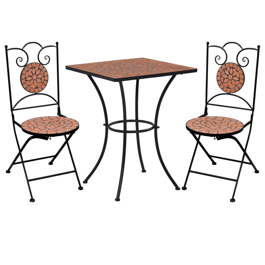 3 Piece Mosaic Bistro Set Ceramic Tile