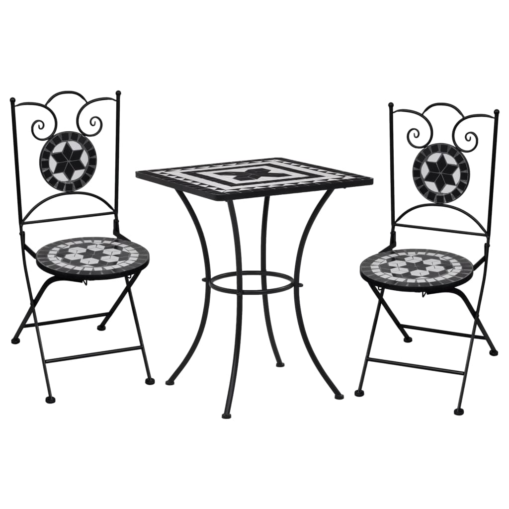 3 Piece Mosaic Bistro Set Ceramic Tile
