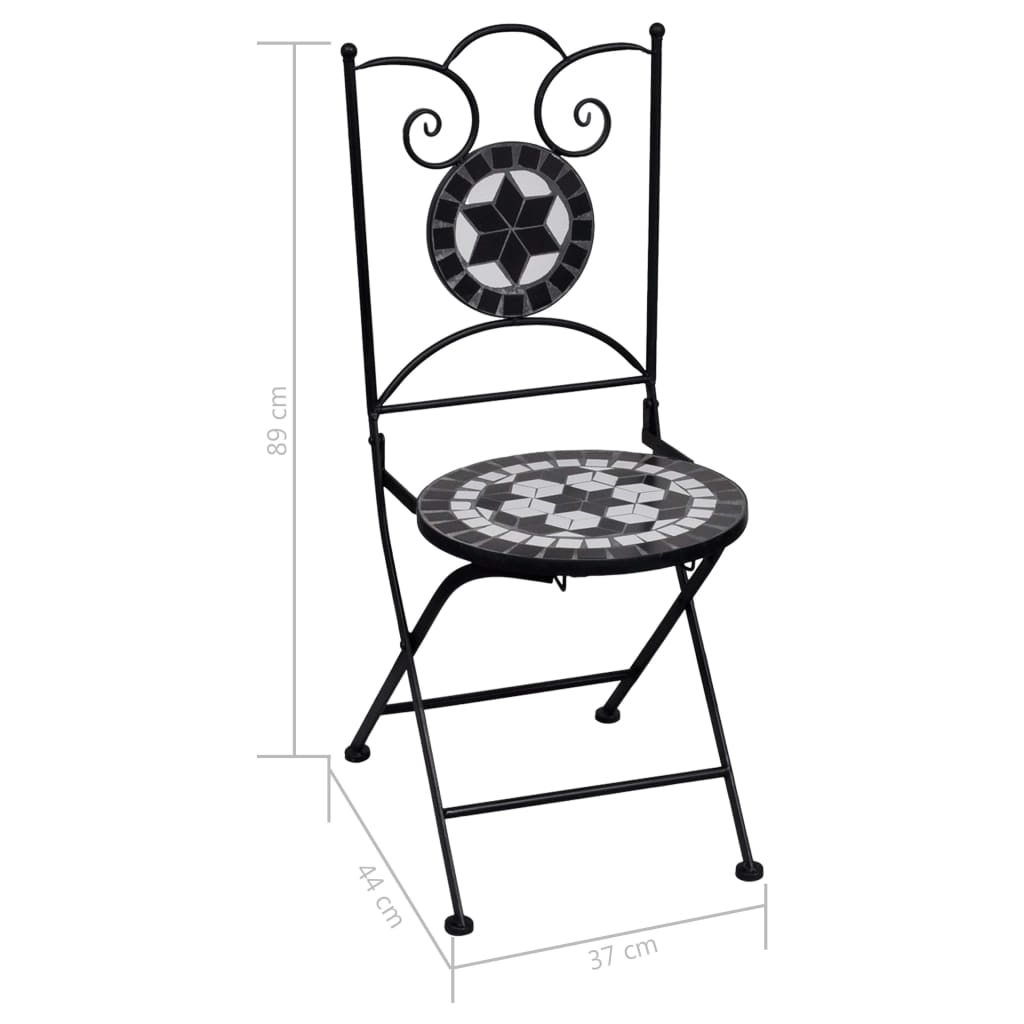 3 Piece Mosaic Bistro Set Ceramic Tile