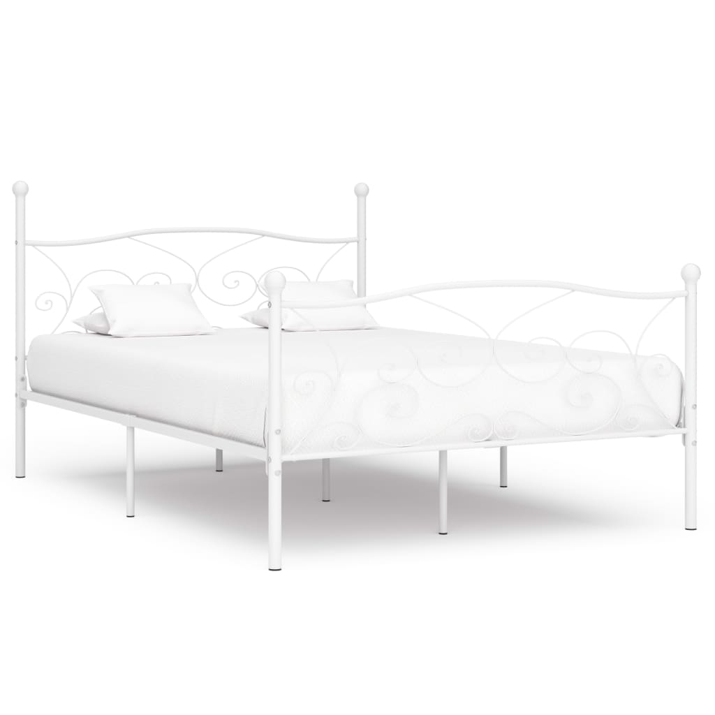 Bed Frame Without Mattress With Slatted Base Metal