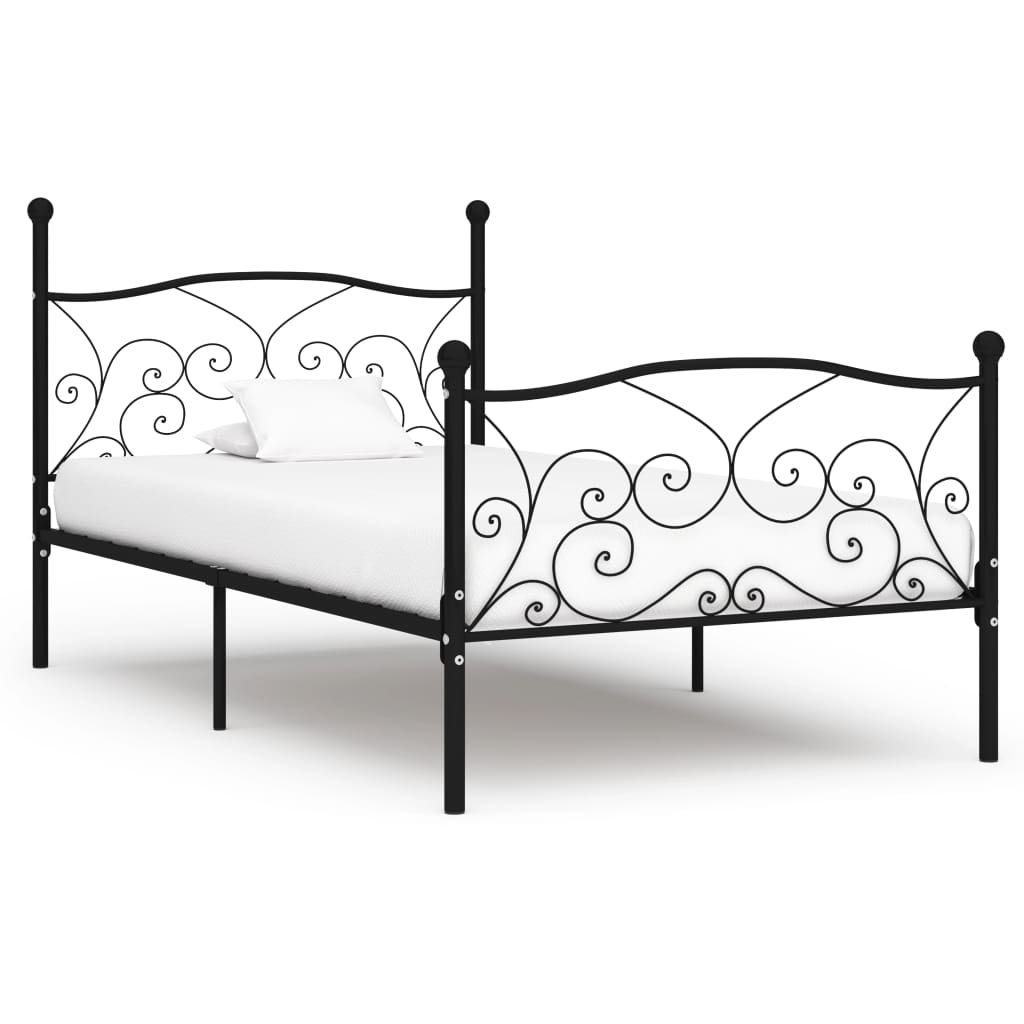 Bed Frame Without Mattress With Slatted Base Metal