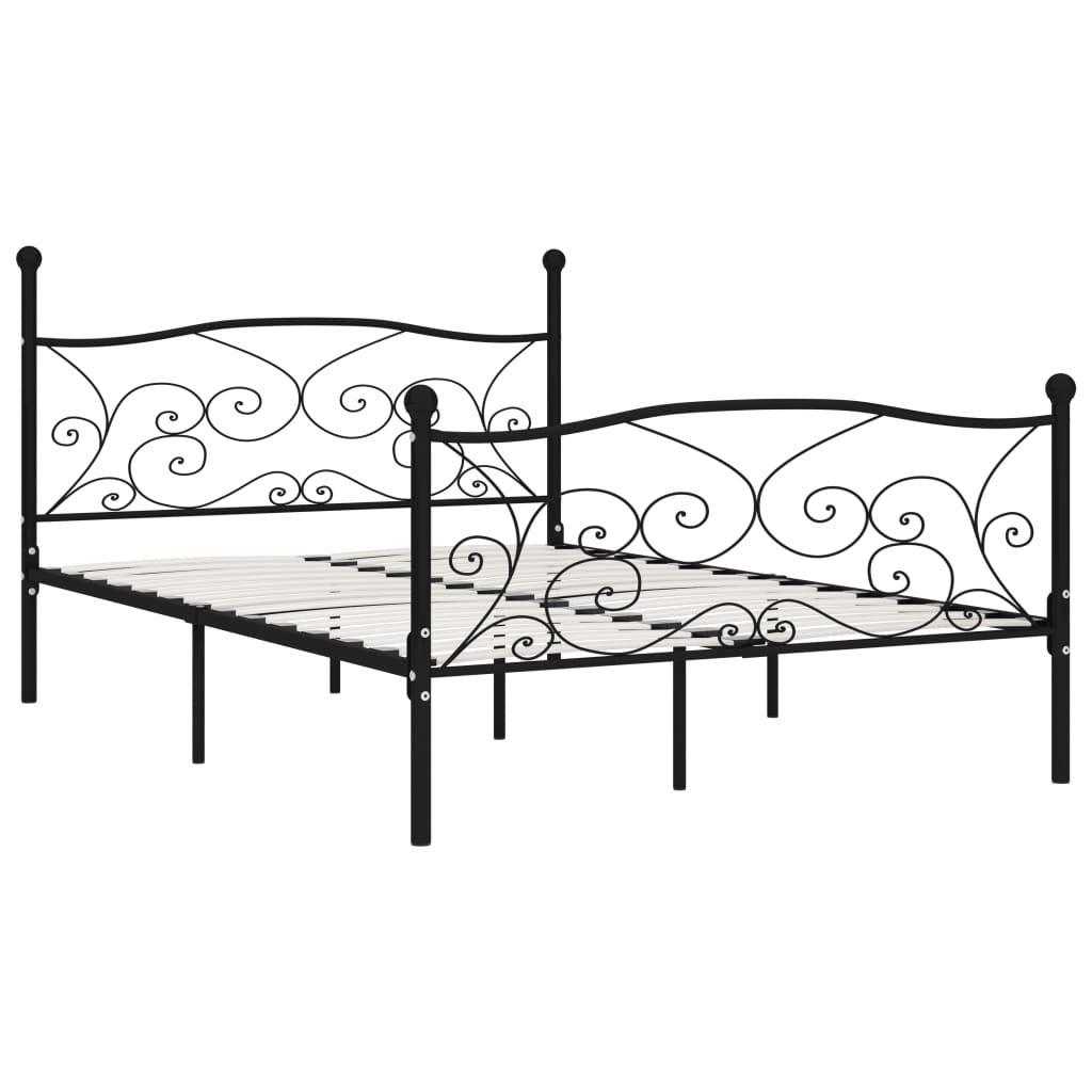 Bed Frame Without Mattress With Slatted Base Metal