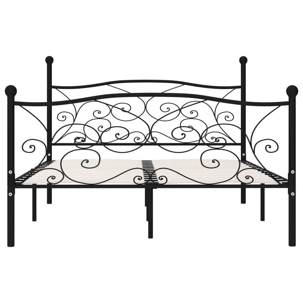 Bed Frame Without Mattress With Slatted Base Metal