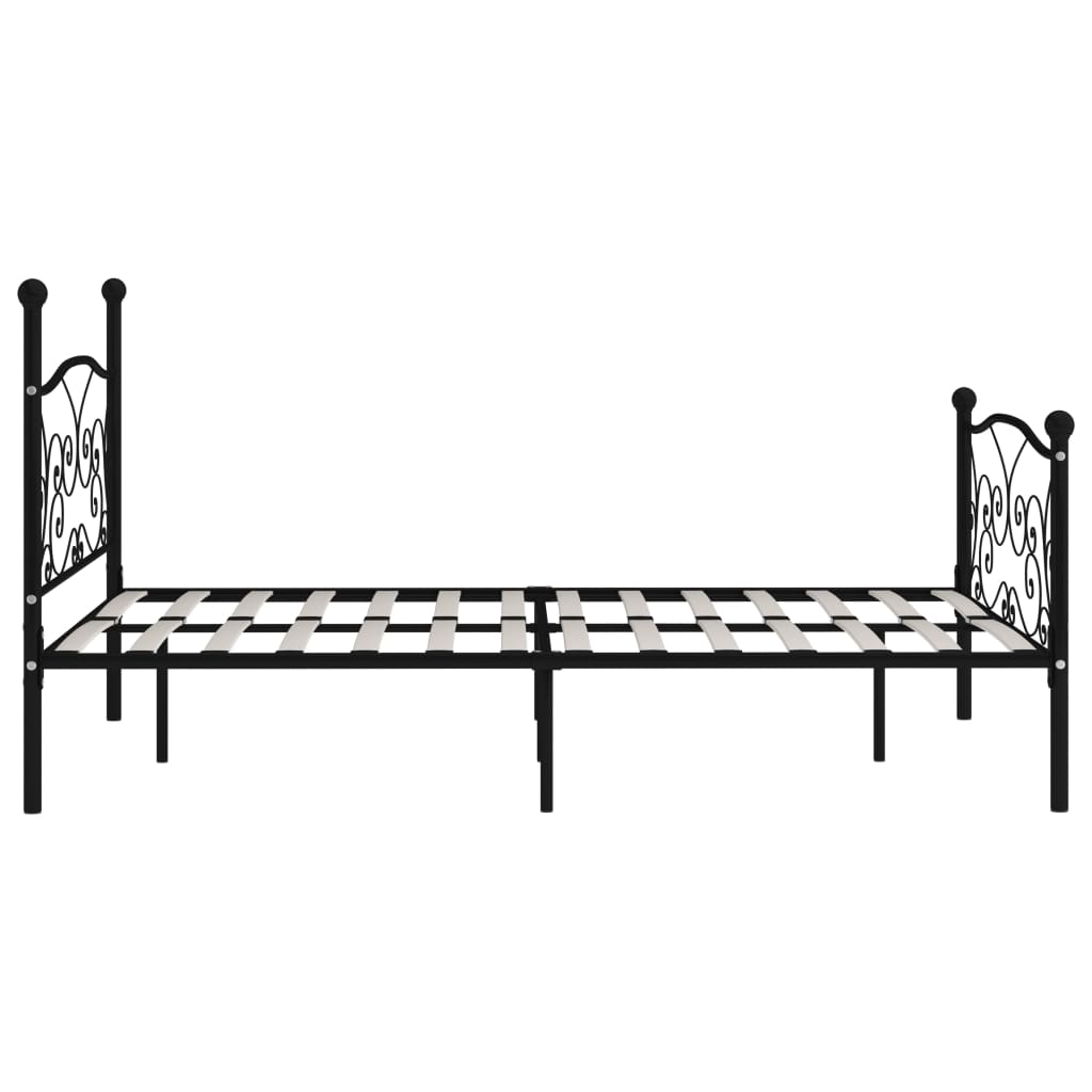 Bed Frame Without Mattress With Slatted Base Metal