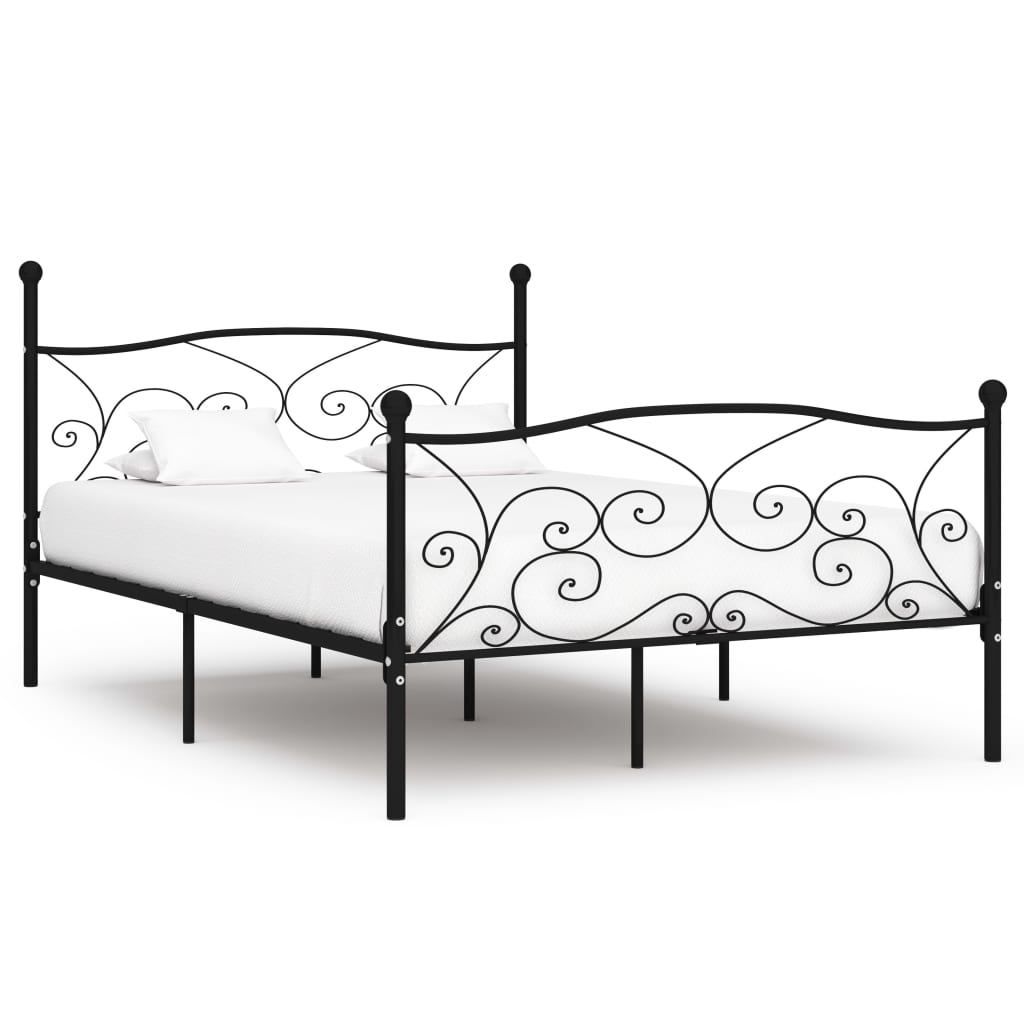 Bed Frame Without Mattress With Slatted Base Metal