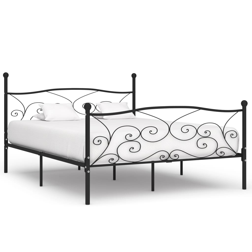 Bed Frame Without Mattress With Slatted Base Metal