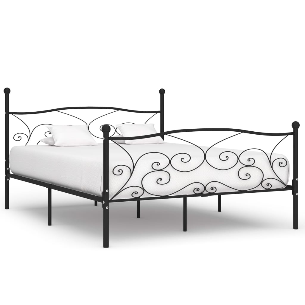 Bed Frame Without Mattress With Slatted Base Metal