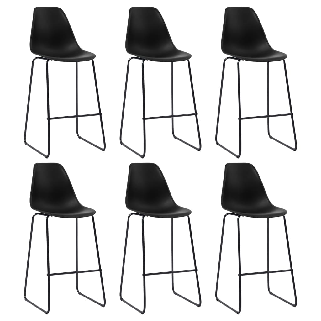 Bar Chairs 6 Pcs Plastic