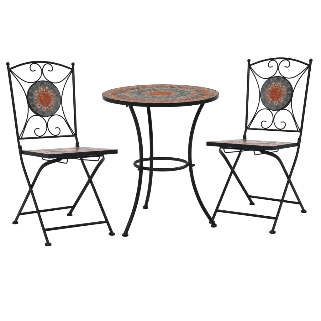 3 Piece Mosaic Bistro Set Ceramic Tile