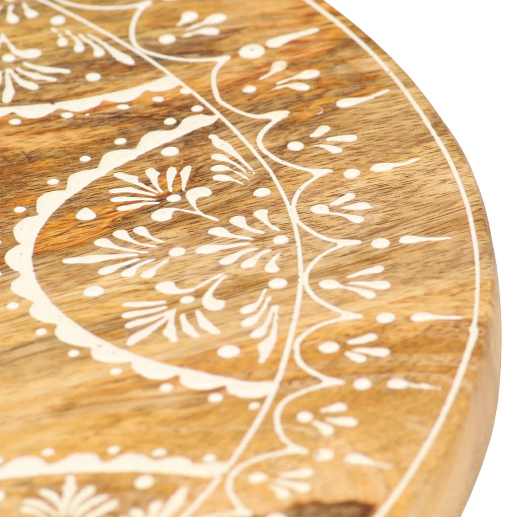 Hand-Painted Stool 38X38X35 Cm Solid Mango Wood