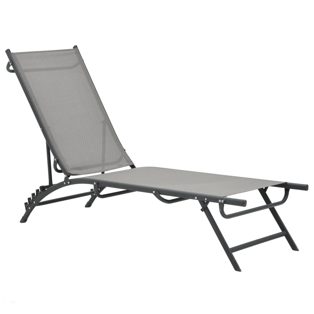Sun Loungers 2 Pcs Textilene And Steel