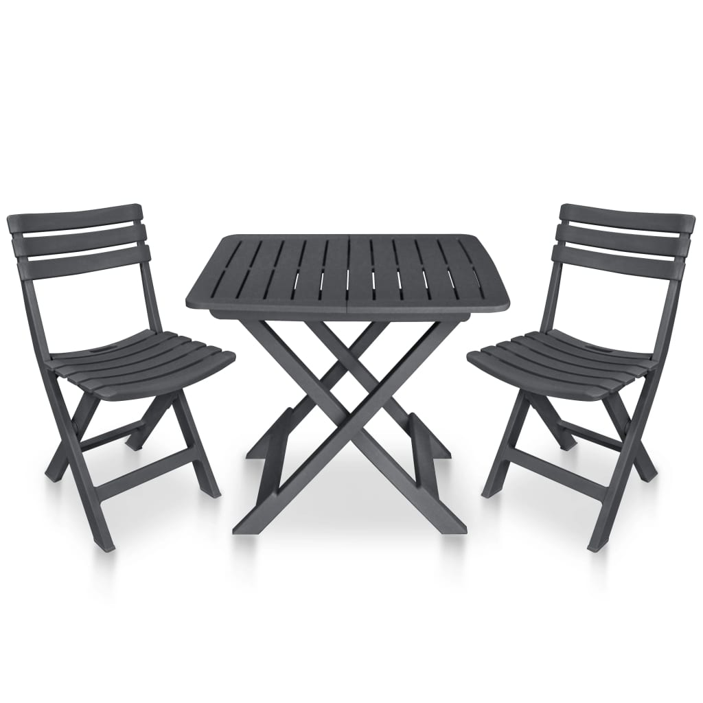3 Piece Folding Bistro Set Plastic
