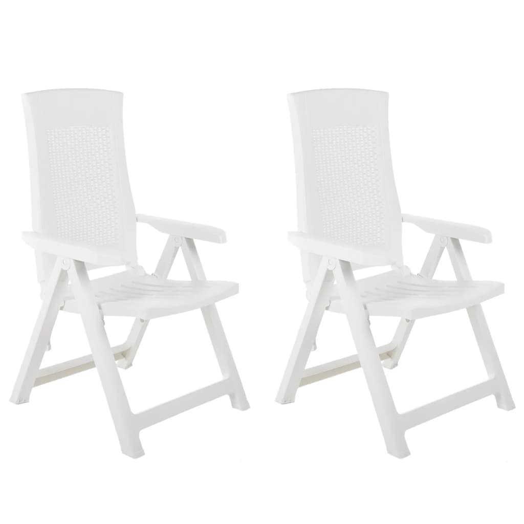 Garden Reclining Chairs 2 Pcs Plastic