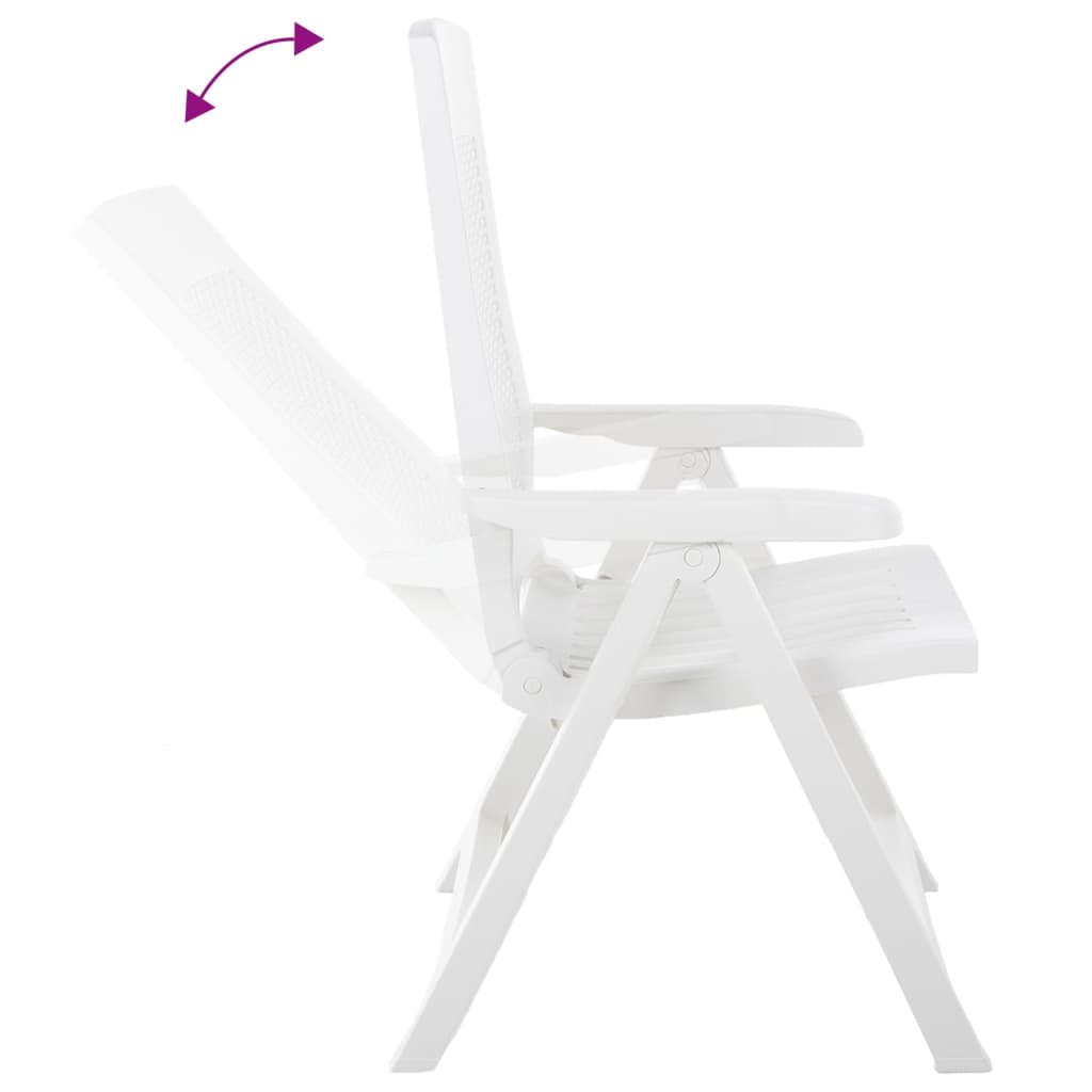 Garden Reclining Chairs 2 Pcs Plastic