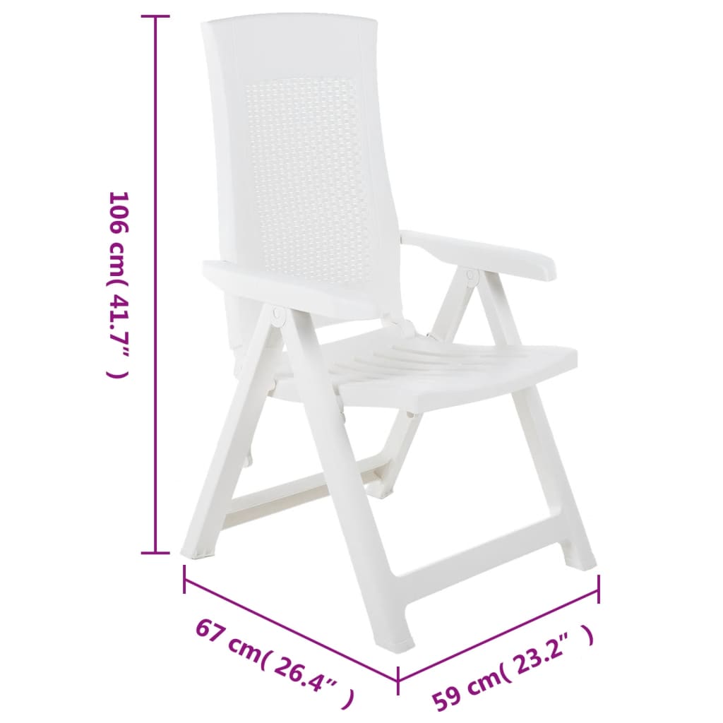 Garden Reclining Chairs 2 Pcs Plastic