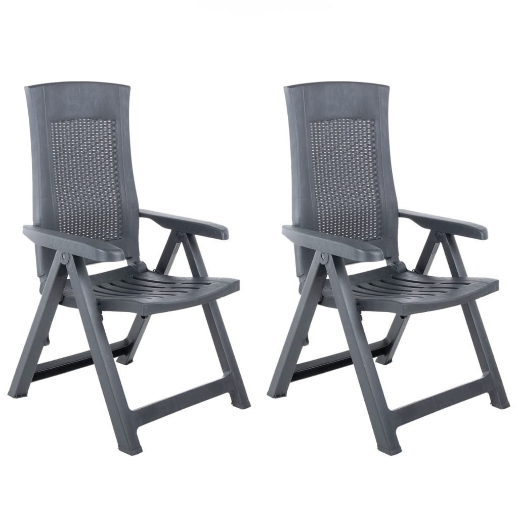 Garden Reclining Chairs 2 Pcs Plastic