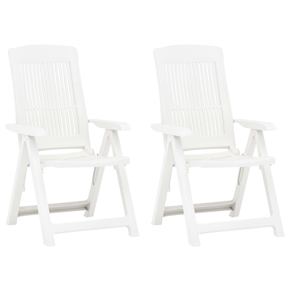 Garden Reclining Chairs 2 Pcs Plastic