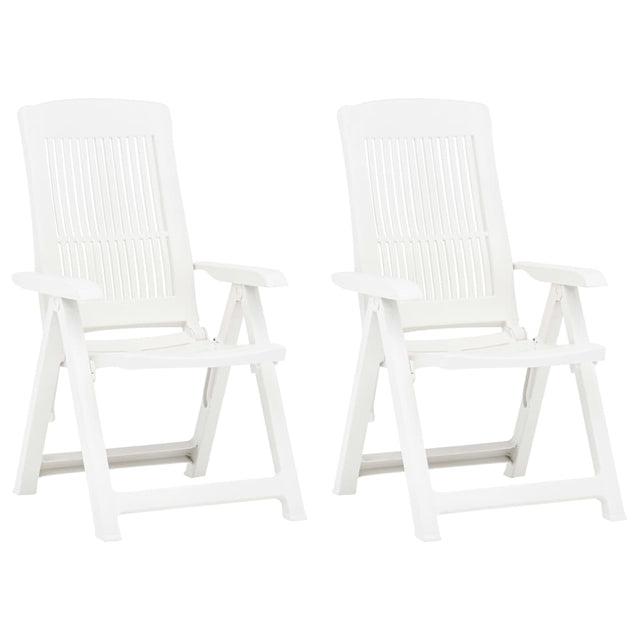 Garden Reclining Chairs 2 Pcs Plastic