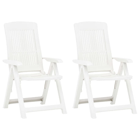 Garden Reclining Chairs 2 Pcs Plastic