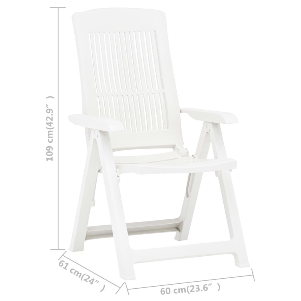 Garden Reclining Chairs 2 Pcs Plastic