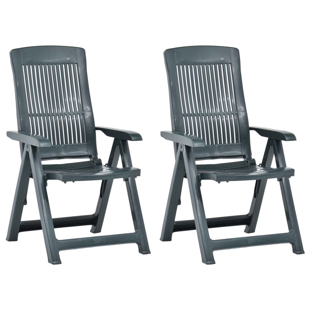 Garden Reclining Chairs 2 Pcs Plastic
