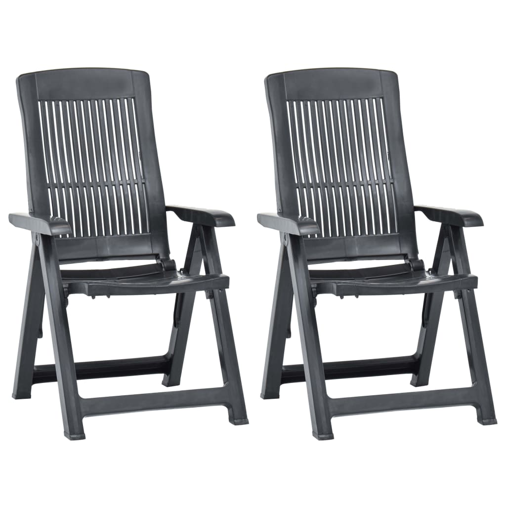 Garden Reclining Chairs 2 Pcs Plastic