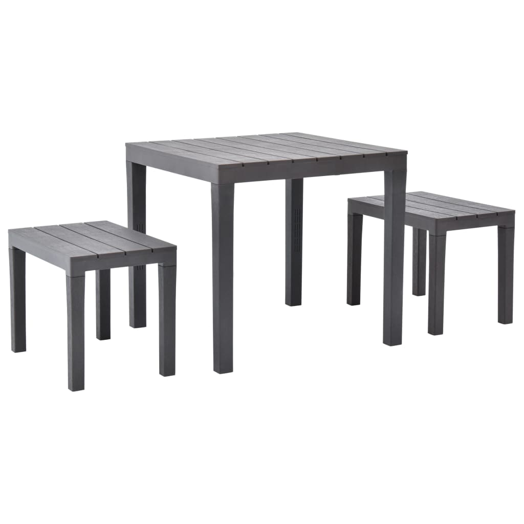 Garden Table With 2 Benches Plastic
