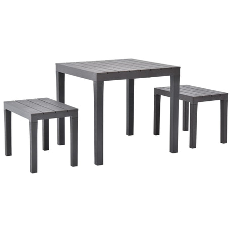 Garden Table With 2 Benches Plastic