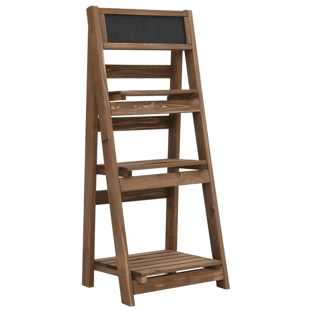 3-Tier Plant Stand With Blackboard 40X30X90 Cm Solid Fir Wood