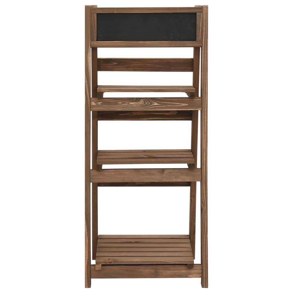 3-Tier Plant Stand With Blackboard 40X30X90 Cm Solid Fir Wood