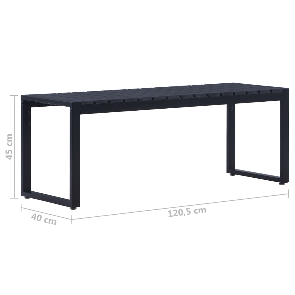 Garden Bench 120.5 Cm Ps Board Black