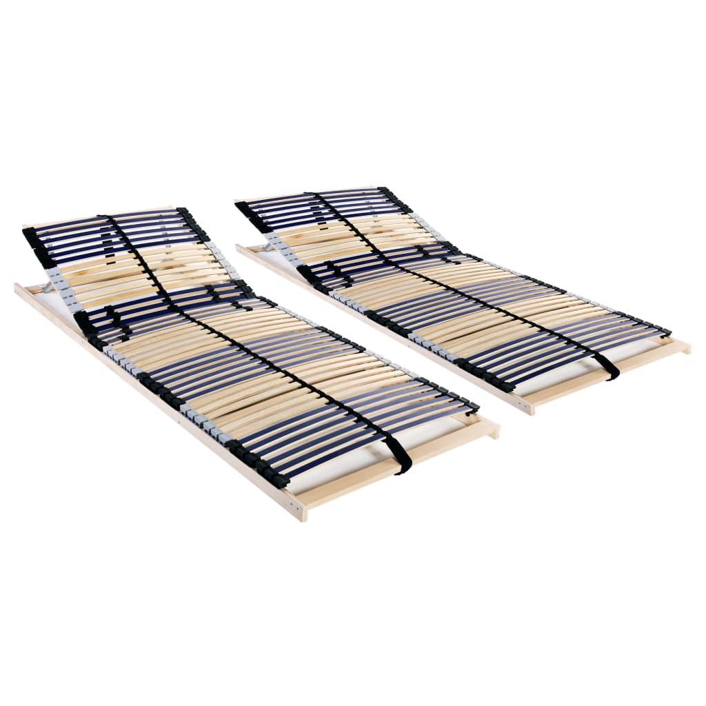 Slatted Bed Bases Without Mattress 2 Pcs With