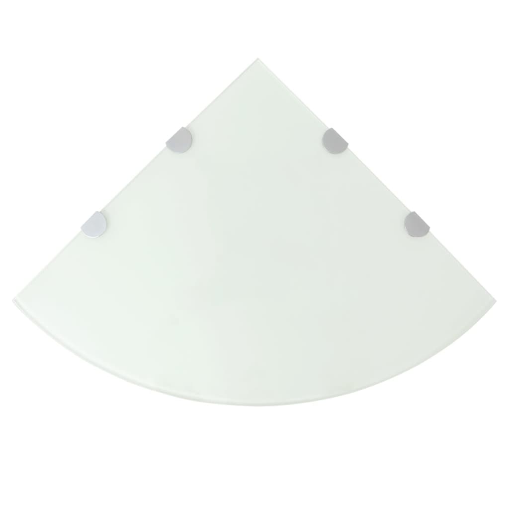 Corner Shelf With Chrome Supports Glass