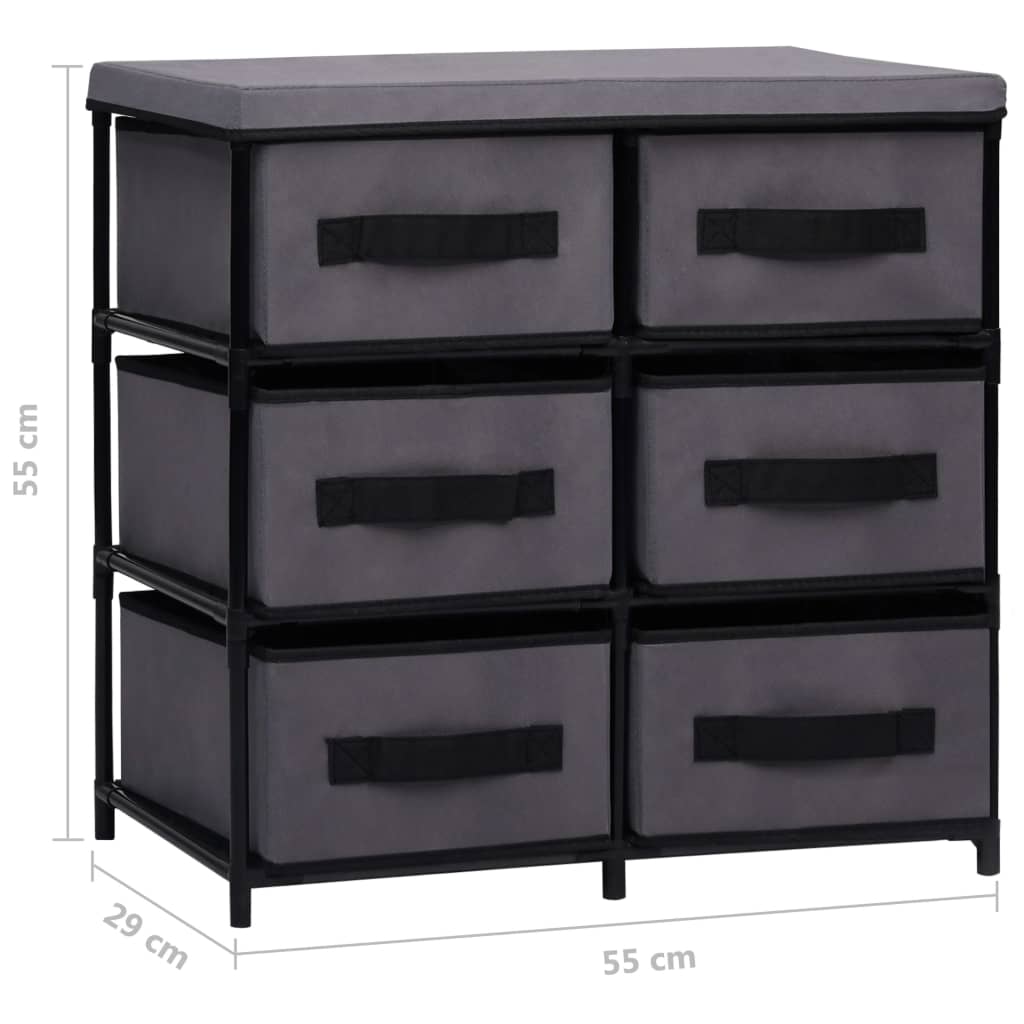 Storage Cabinet With 6 Drawers 55X29X55 Cm Steel