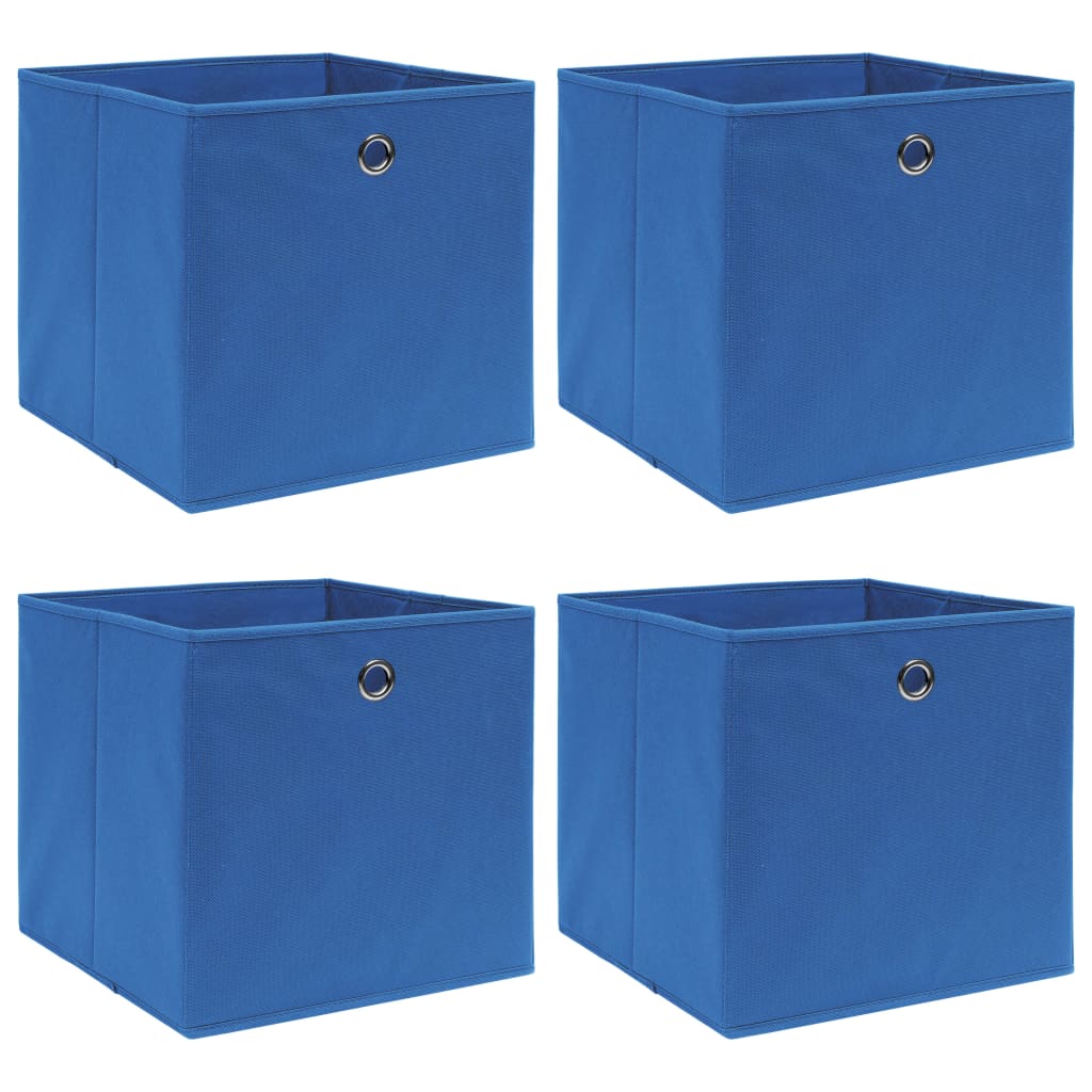 Storage Boxes With Lids 4 Pcs Grey 32X32X32 Cm Fabric