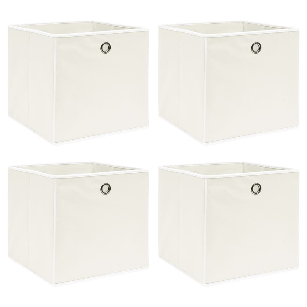 Storage Boxes With Lids 4 Pcs Grey 32X32X32 Cm Fabric