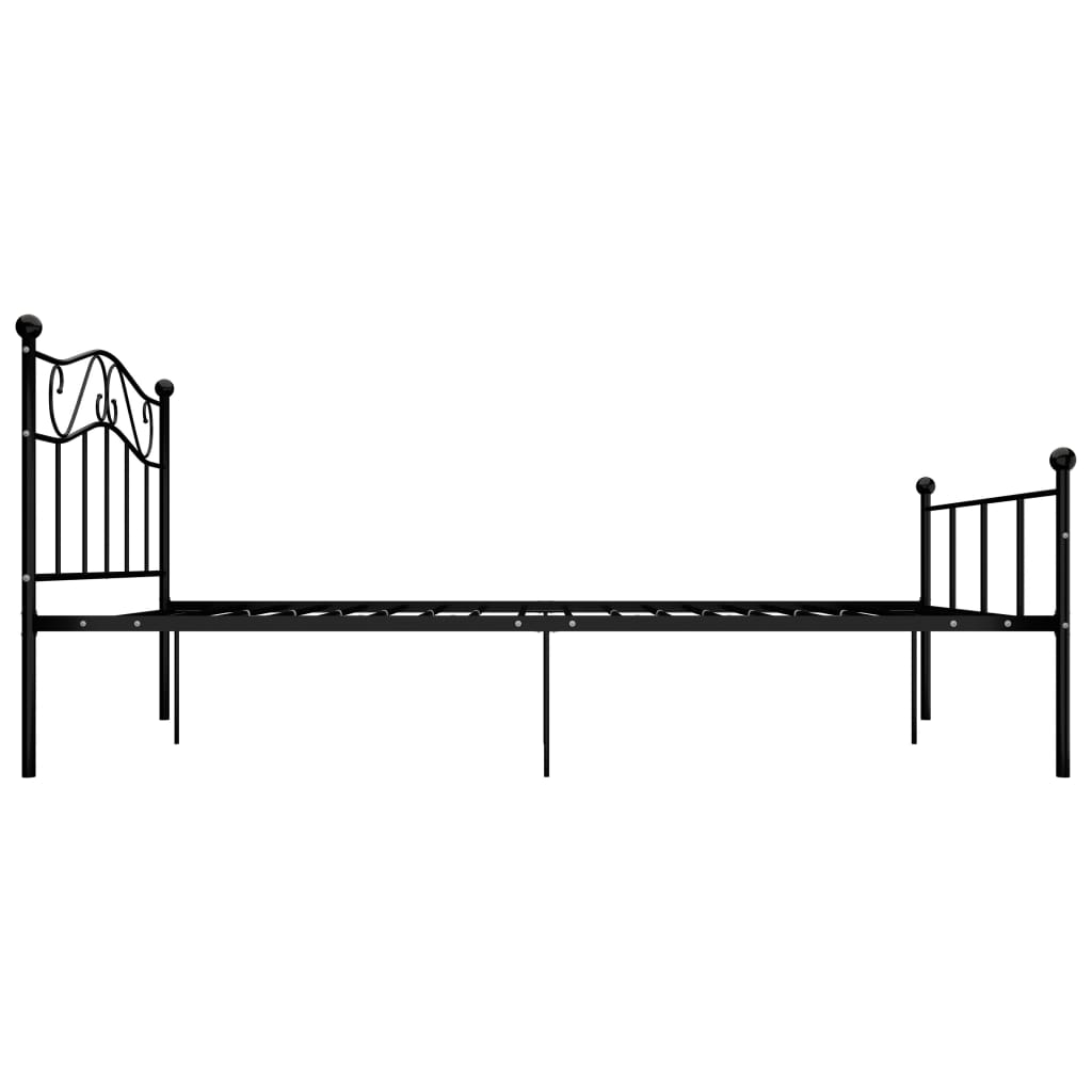 284526 Bed Frame Without Mattress Black Metal 140X200 Cm