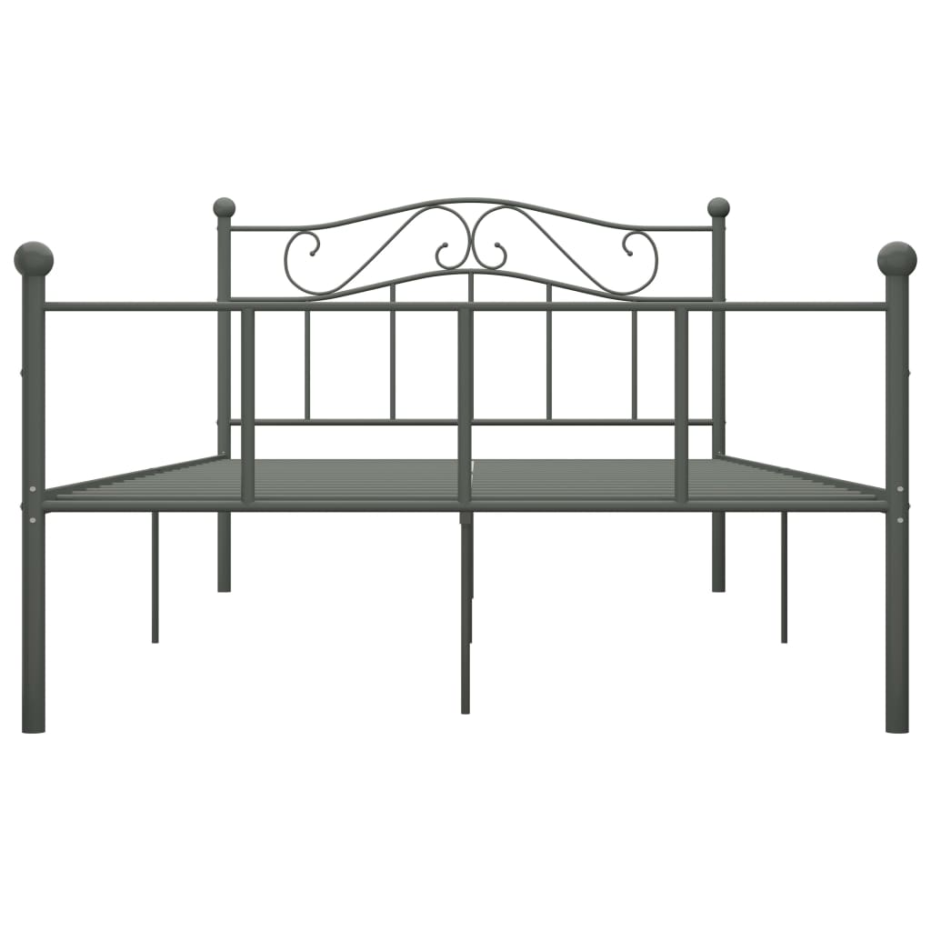 284532 Bed Frame Without Mattress Grey Metal 120X200 Cm