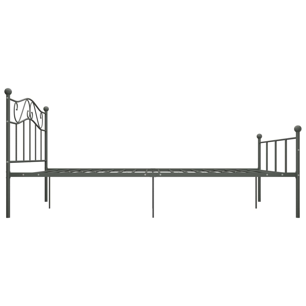 284532 Bed Frame Without Mattress Grey Metal 120X200 Cm