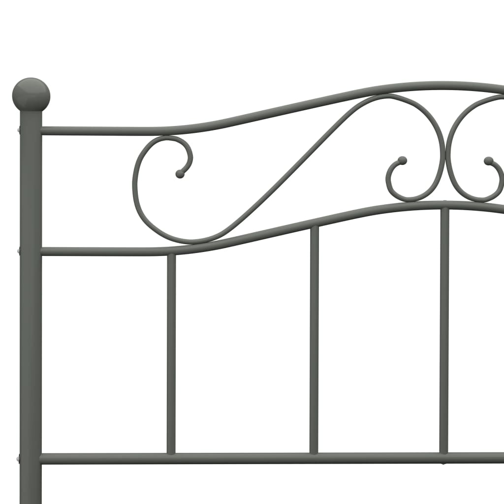 284532 Bed Frame Without Mattress Grey Metal 120X200 Cm