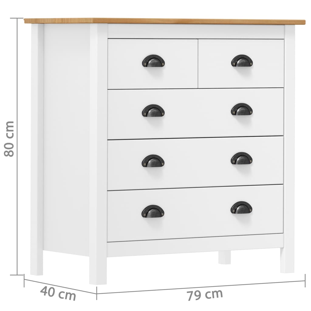 Sideboard Hill White Solid Pine Wood