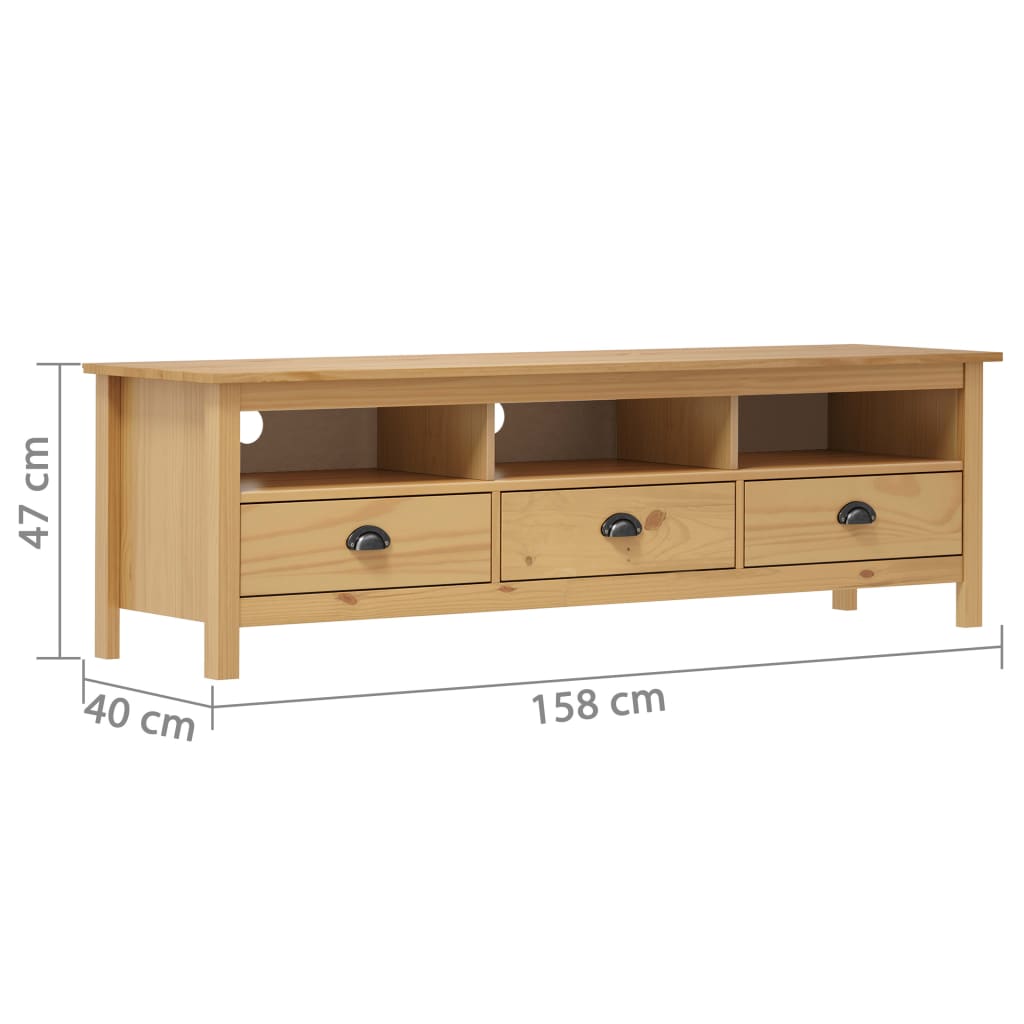 Tv Cabinet Hill Honey 158X40X47 Cm Solid Pine Wood