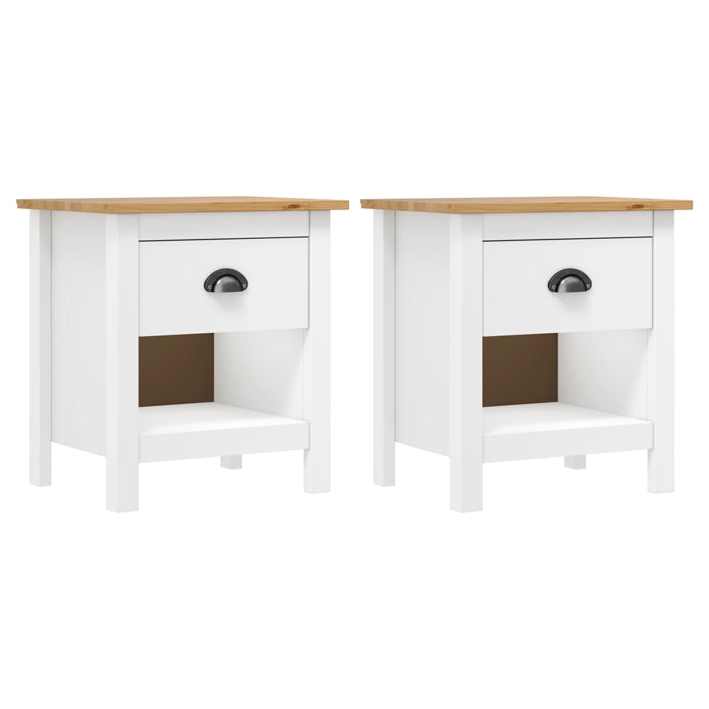 Bedside Cabinets 2 Pcs Hill 46X35X49.5 Cm Solid Pine Wood