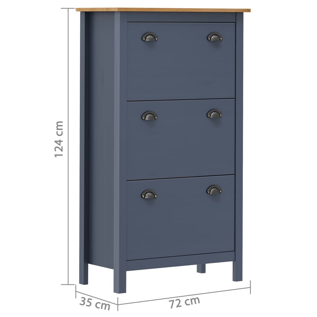 Shoe Cabinet Hill 72X35X124 Cm Solid Pine Wood