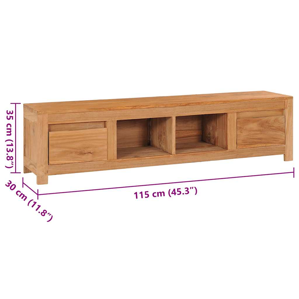 Tv Cabinet 115X30X35 Cm Solid Teak Wood