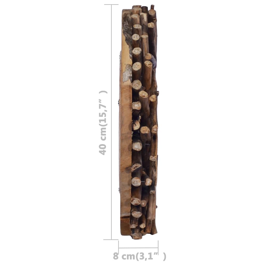 Wall Mirror 40 Cm Teak Round