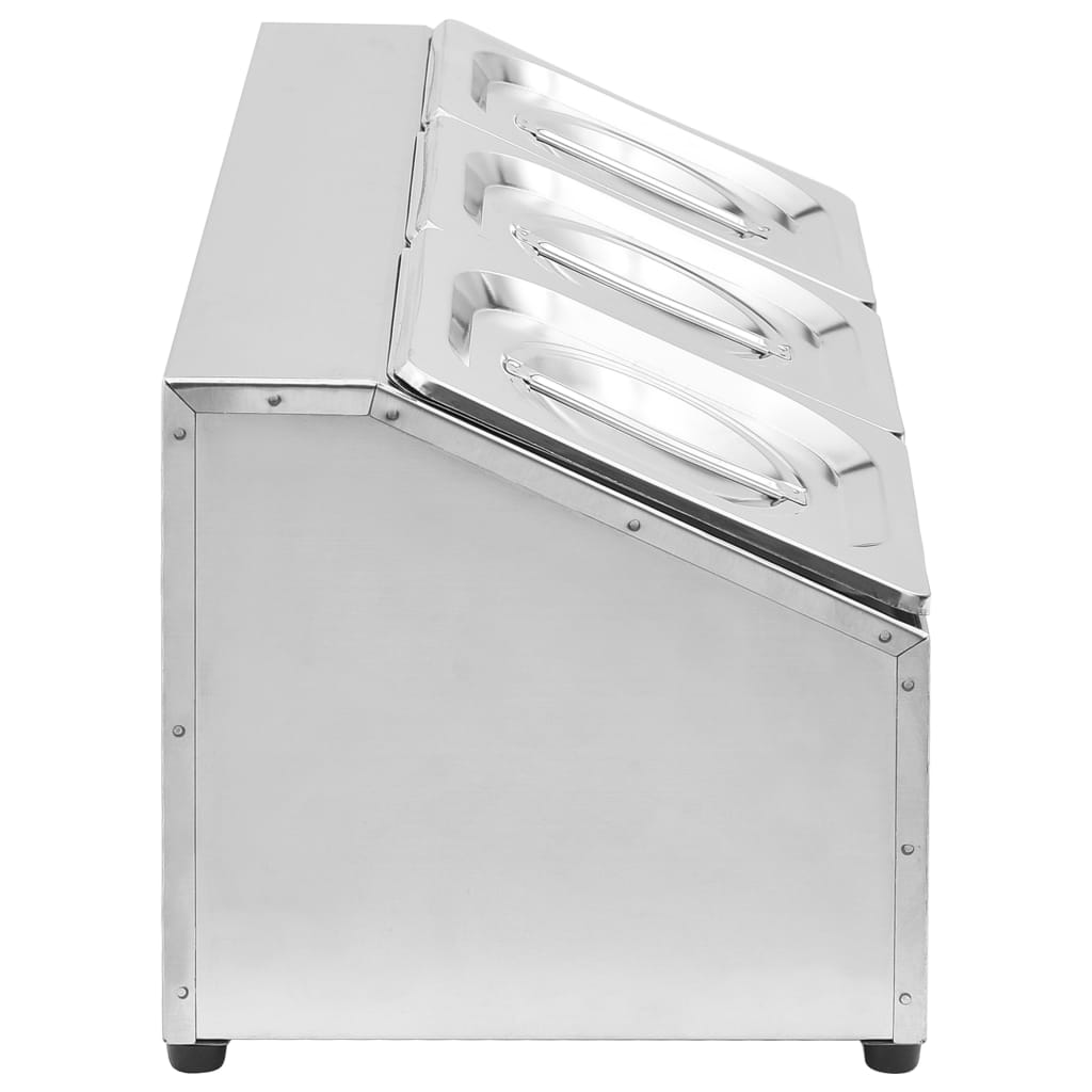 Gastronorm Container Holder With 3 Gn 1/6 Pan Stainless Steel