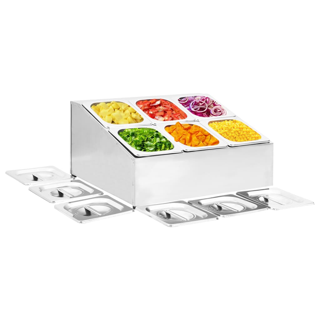 Gastronorm Container Holder With 3 Gn 1/6 Pan Stainless Steel